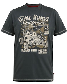 D555 Bennett Dune Kings Buggy bedrucktes T-Shirt mit Rundhalsausschnitt Khaki